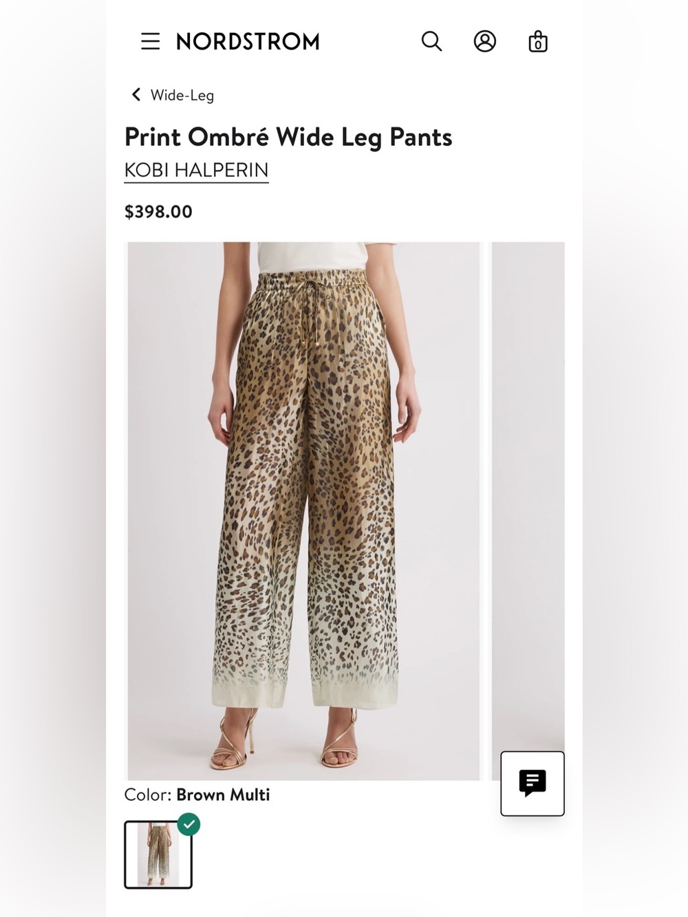 KOBI HALPERIN Print Ombré Wide Leg Pants